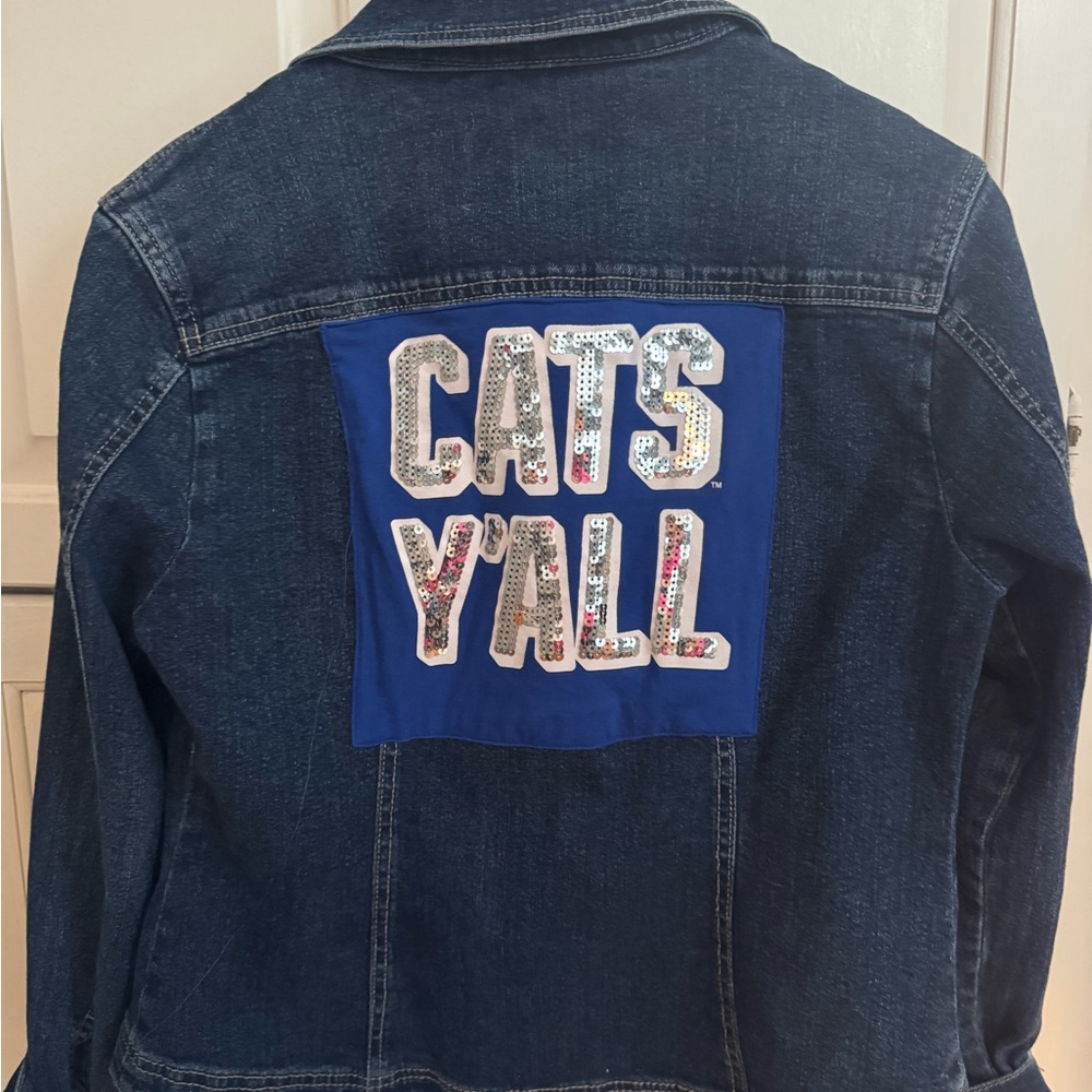 Go Cats up-cycled Dark Blue Denim Jacket